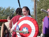 Wickett & her Captain America shield